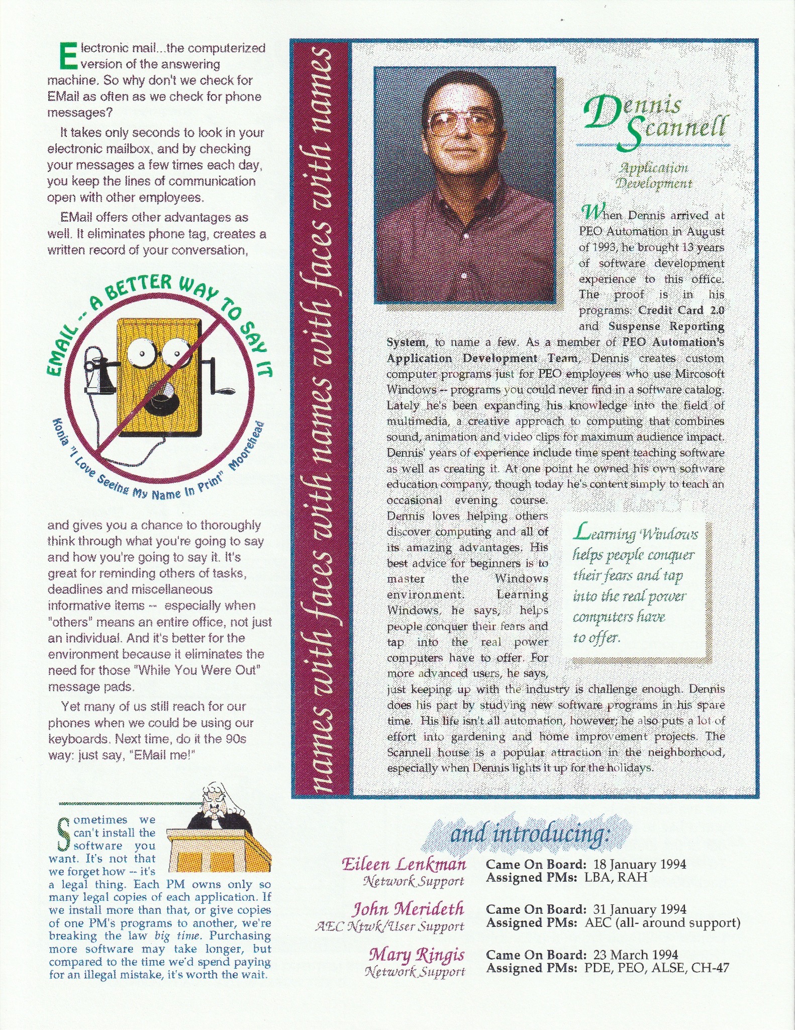Selected original Behind the Screens newsletter scan